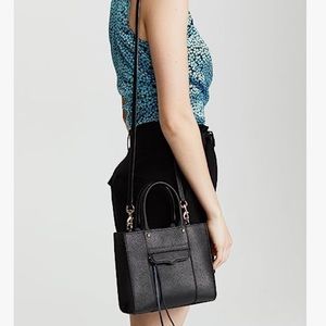 REBECCA MINKOFF MINI MAB TOTE BLACK LEATHER